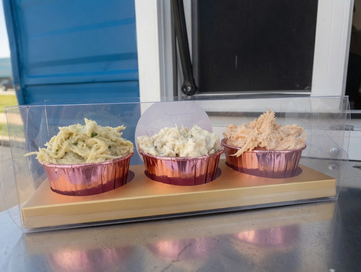 Chicken Salad Flight — Hen House, Magnolia & Blaze in foil cups
