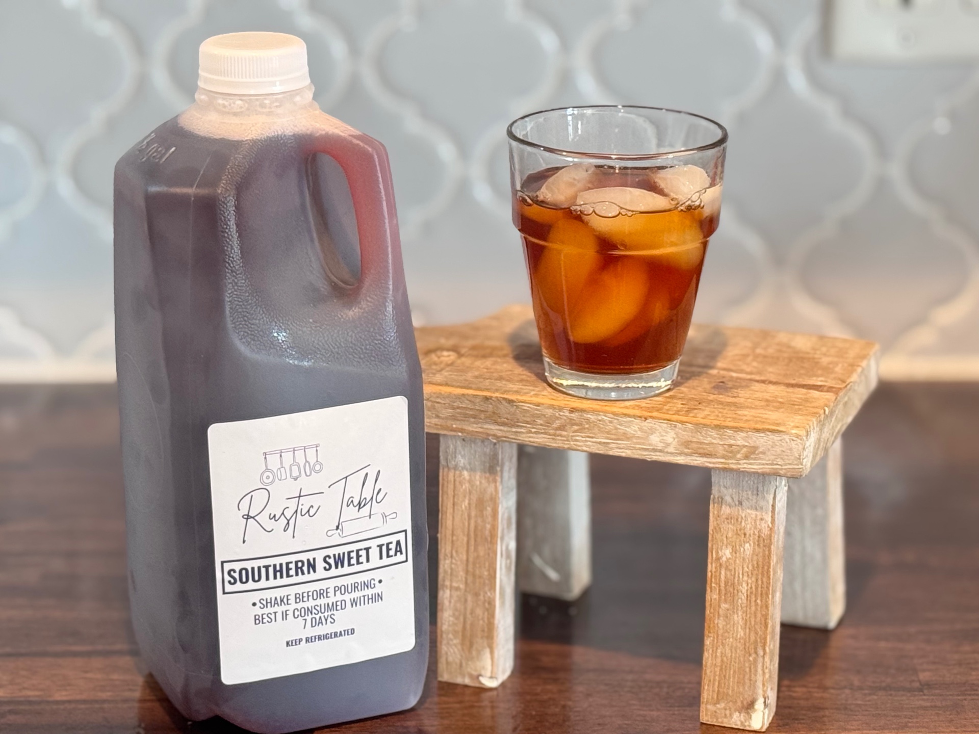 Glass of sweet tea over ice